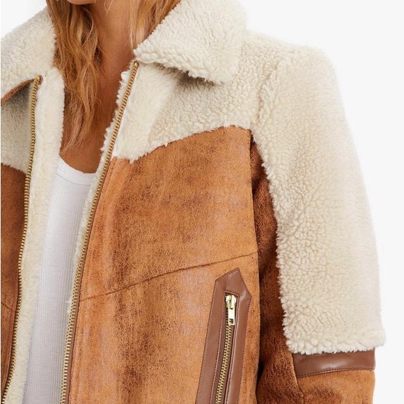Mother Faux Fur & Vegan Leather The Trapper Keeper Jacket in Fair Weather - Picture 3 of 16
